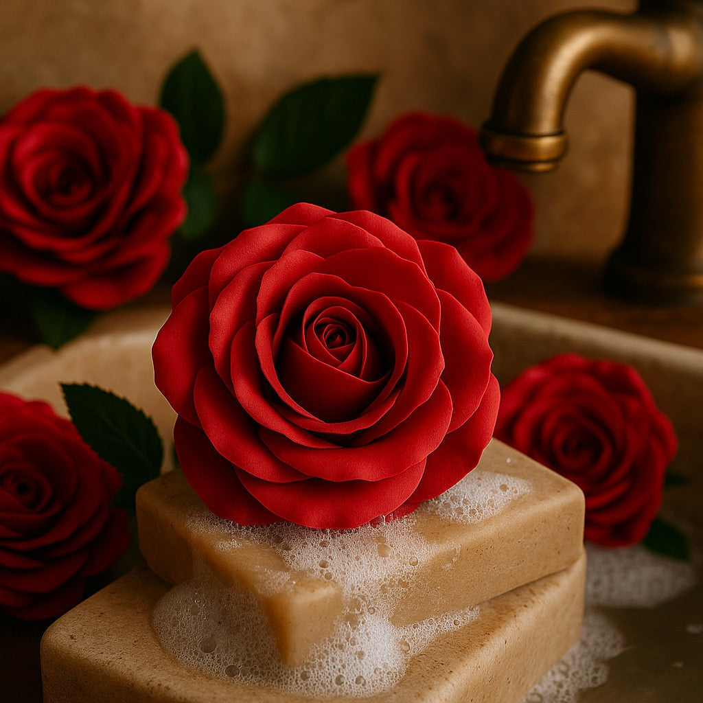 Grandi Rose di Sapone - Rosse Confezione da 10