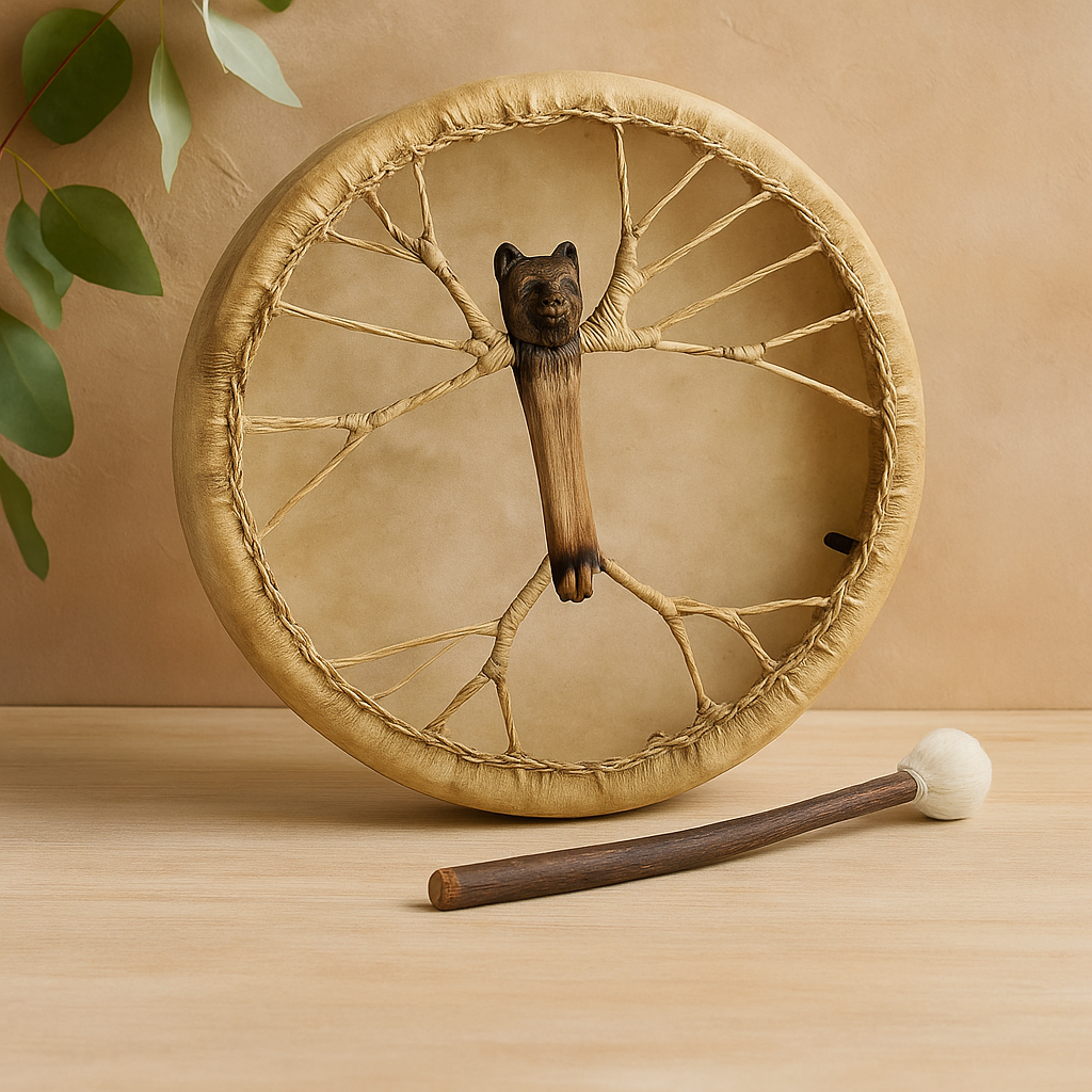 Bear Spirit Tunable Goatskin Shaman Drum 40cm