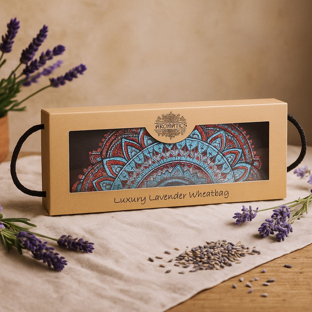 Caja de regalo con diseño de mandala y lavanda para los ojos