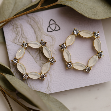 Opalescent Glass Crystal Gold-Tone Hoop Earrings