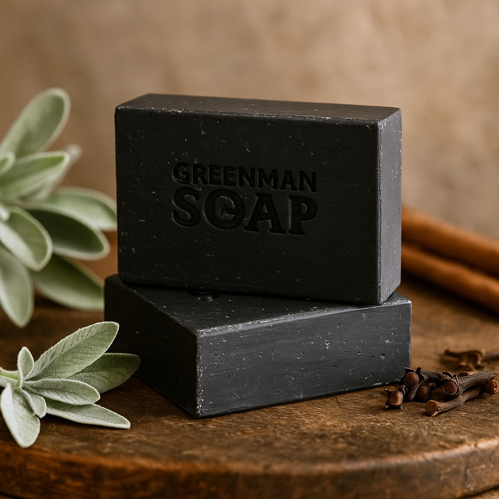 Handgemaakte Houtskool Zeepreep - Kruidnagel en Salie 100g