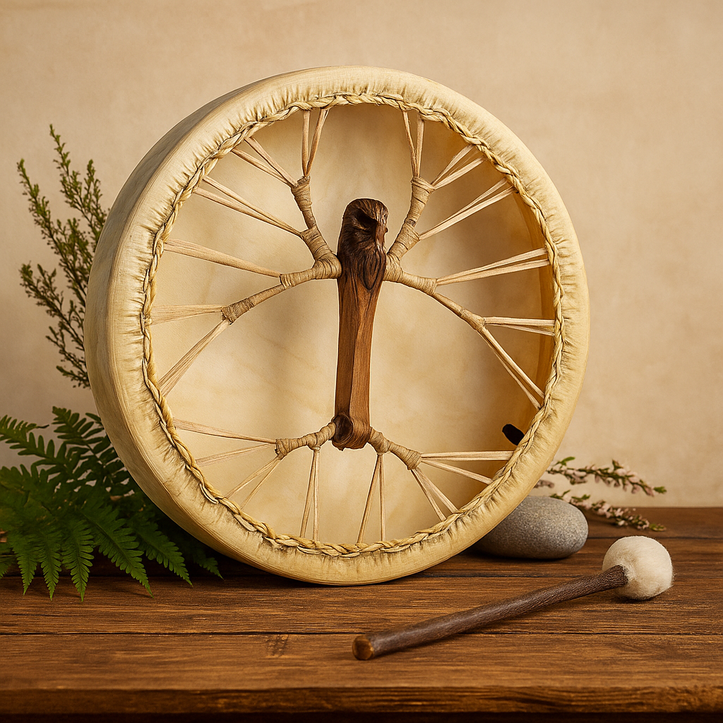 Eagle-Handle Tunable Goatskin Shamanic Frame Drum 40cm