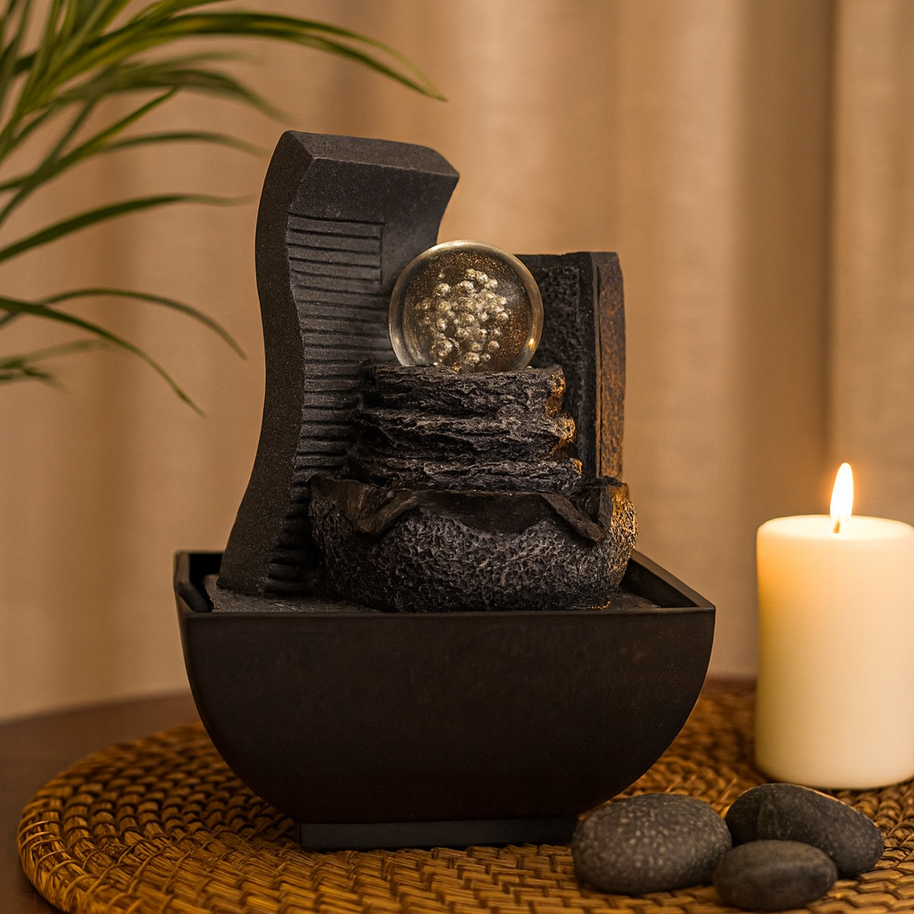 Masaüstü Su Fıskiyesi 18cm Kaya Şelalesi