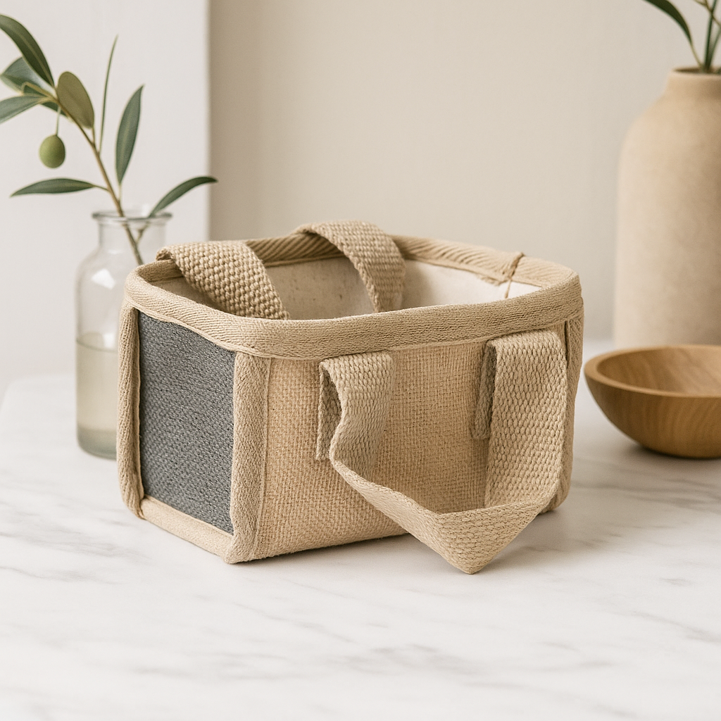 Winkelmand Jute Houtskool 16x10x12cm