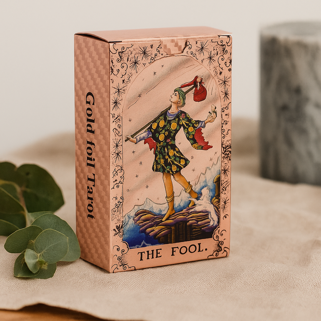 Rose Gold Moon Phase Tarot Deck with Guidebook