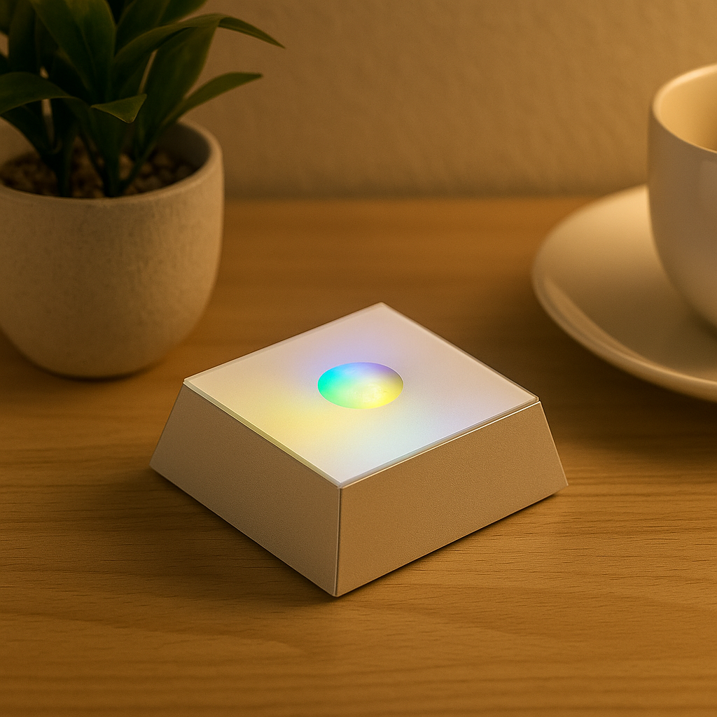 Soporte de exhibición de luz LED cuadrado para cristal