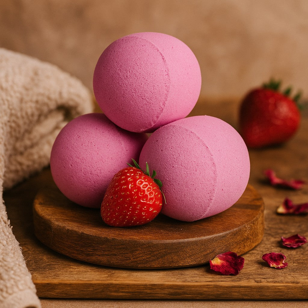 Mini badebomber Jordbær 1.3 Kg æske