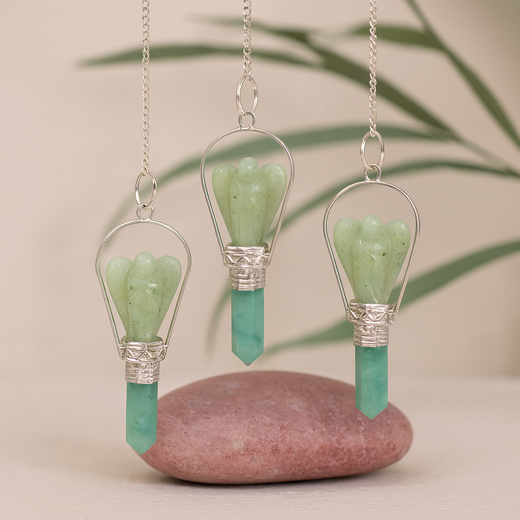 Pendulum Green Aventurine Angel With Ring