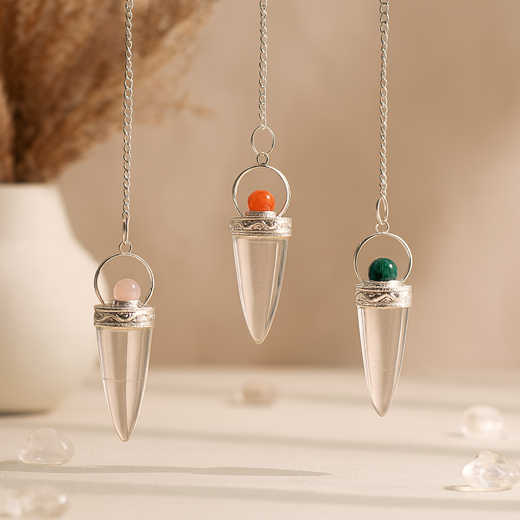 Bergkristallkegel & Silberring - Asst