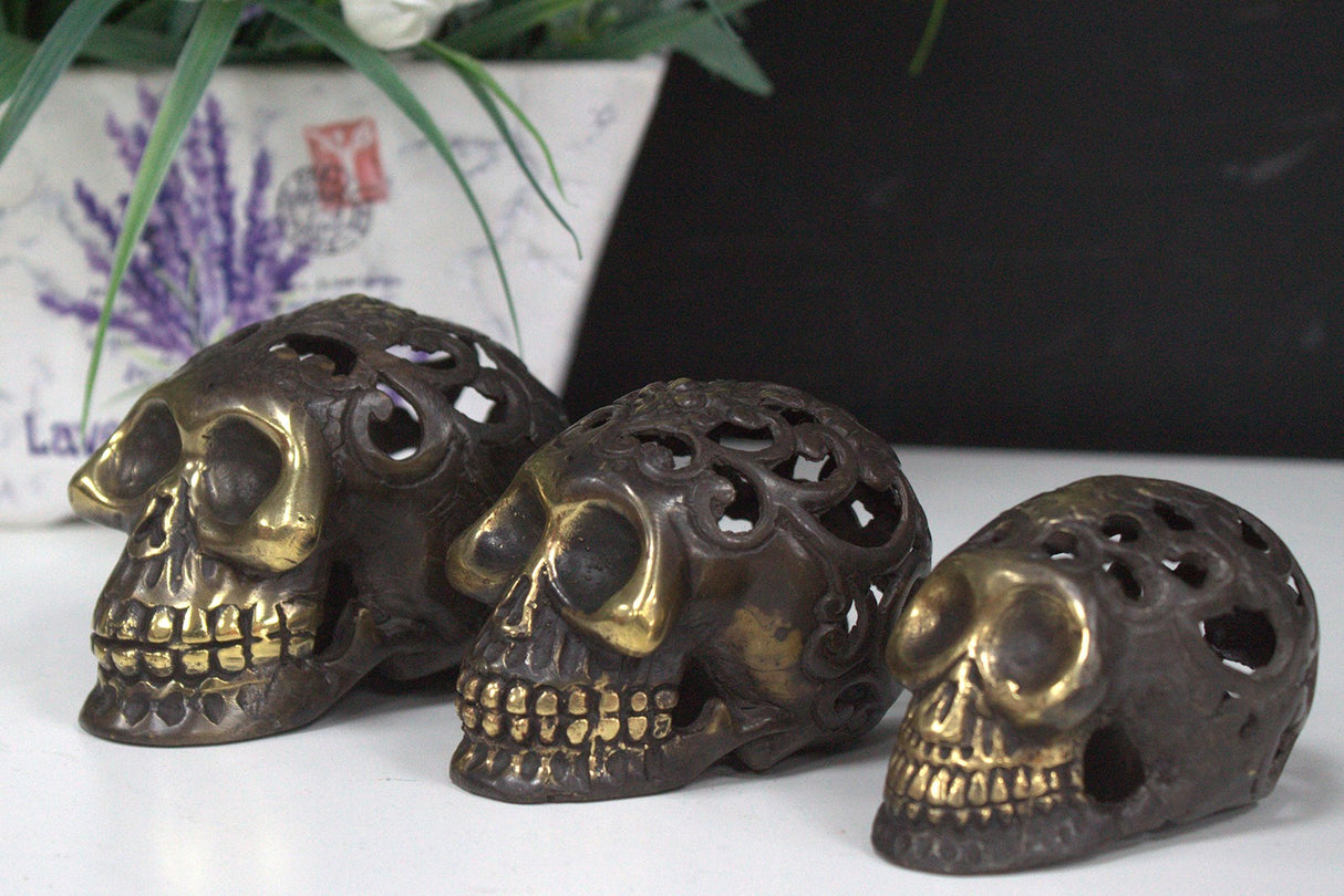 Brass Skull Vintage Small