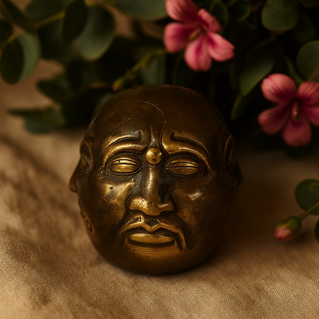 Statuetă Buddha cu patru fețe din alamă Feng Shui 5cm
