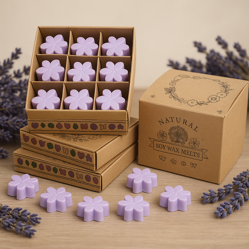 Caja de cera de lavanda derretida