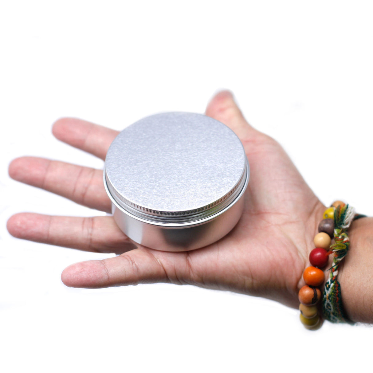 Boîte ronde en aluminium avec couvercle à vis - 70 × 35 mm