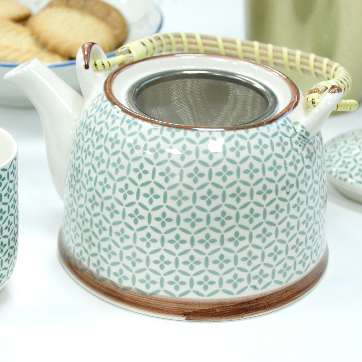 Teapot Set Green Mosaic