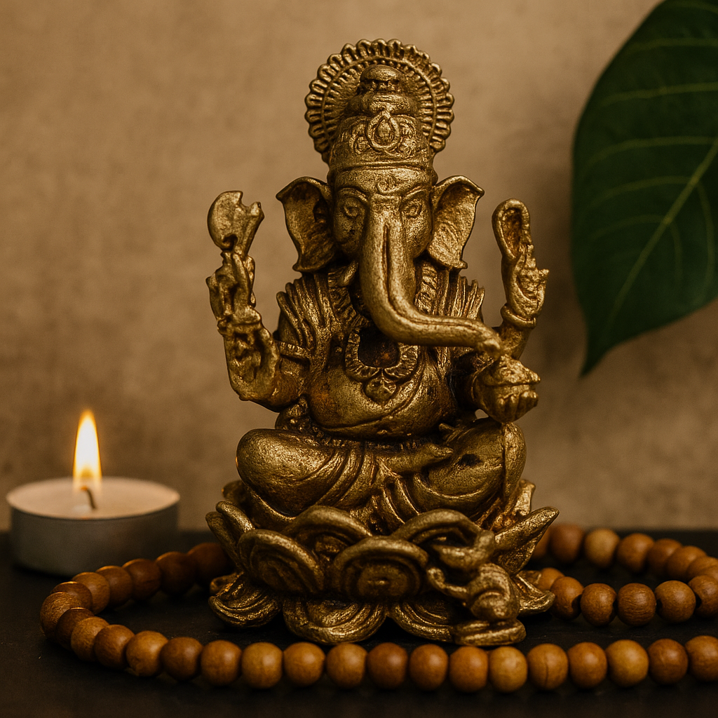 Small Brass Ganesha Idol Statue, 37mm, 22g