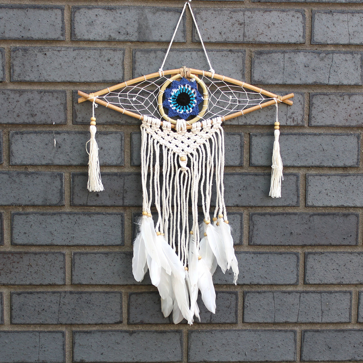 Evil Eye Dream Catcher Macrame Wall Hanging