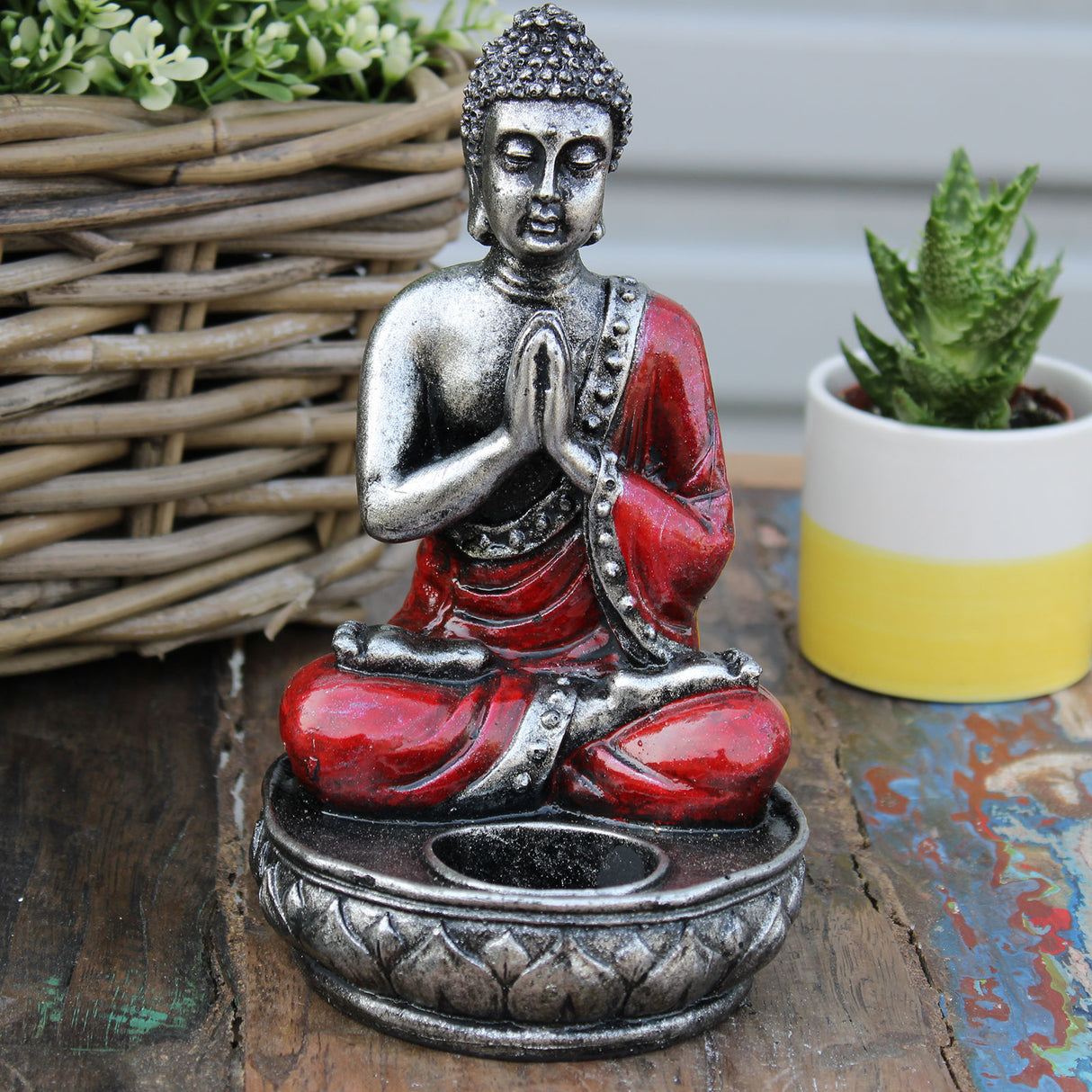 Boeddha Kandelaar – Rood Middel Hars