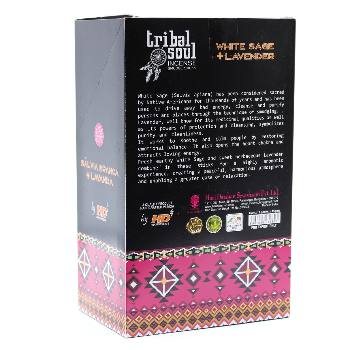 Vonné tyčinky Bílý šalvěj a levandule, Tribal Soul