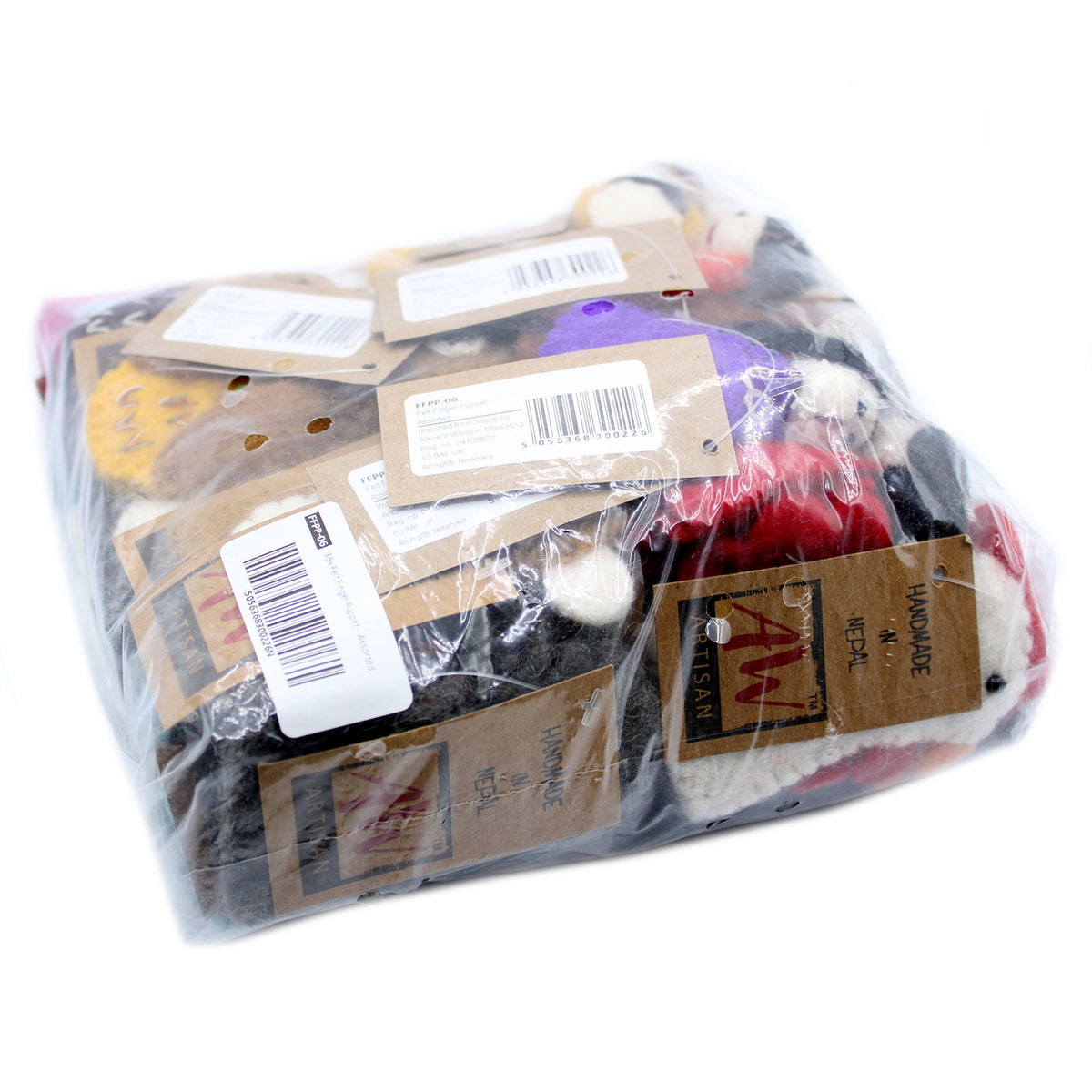 Fingerdukker av filt, assortert, 36 stk.