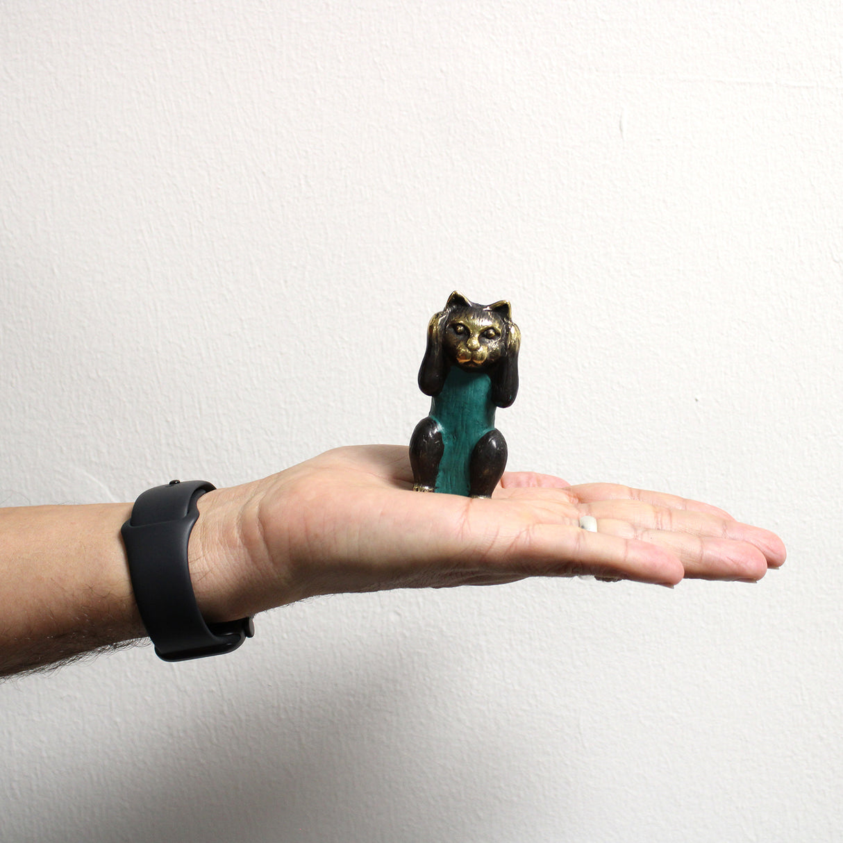 Figurines de chat en laiton Ne pas voir le mal, lot de 3