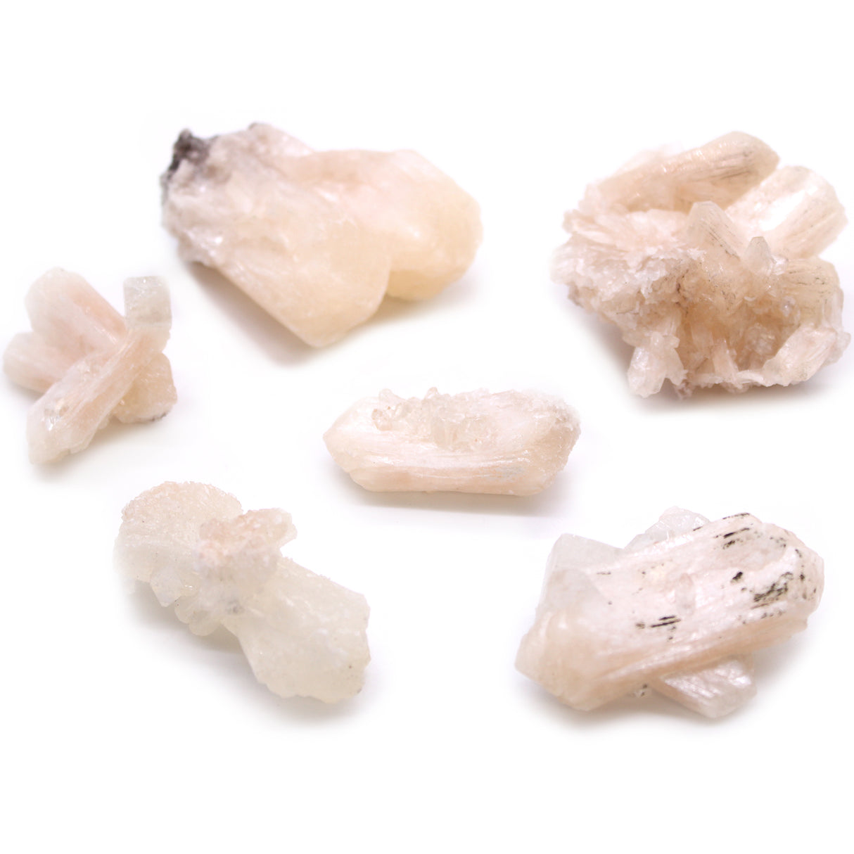 Specimen de cristal Apophyllite Stilbite, 20-30mm — Set de 6 bucăți