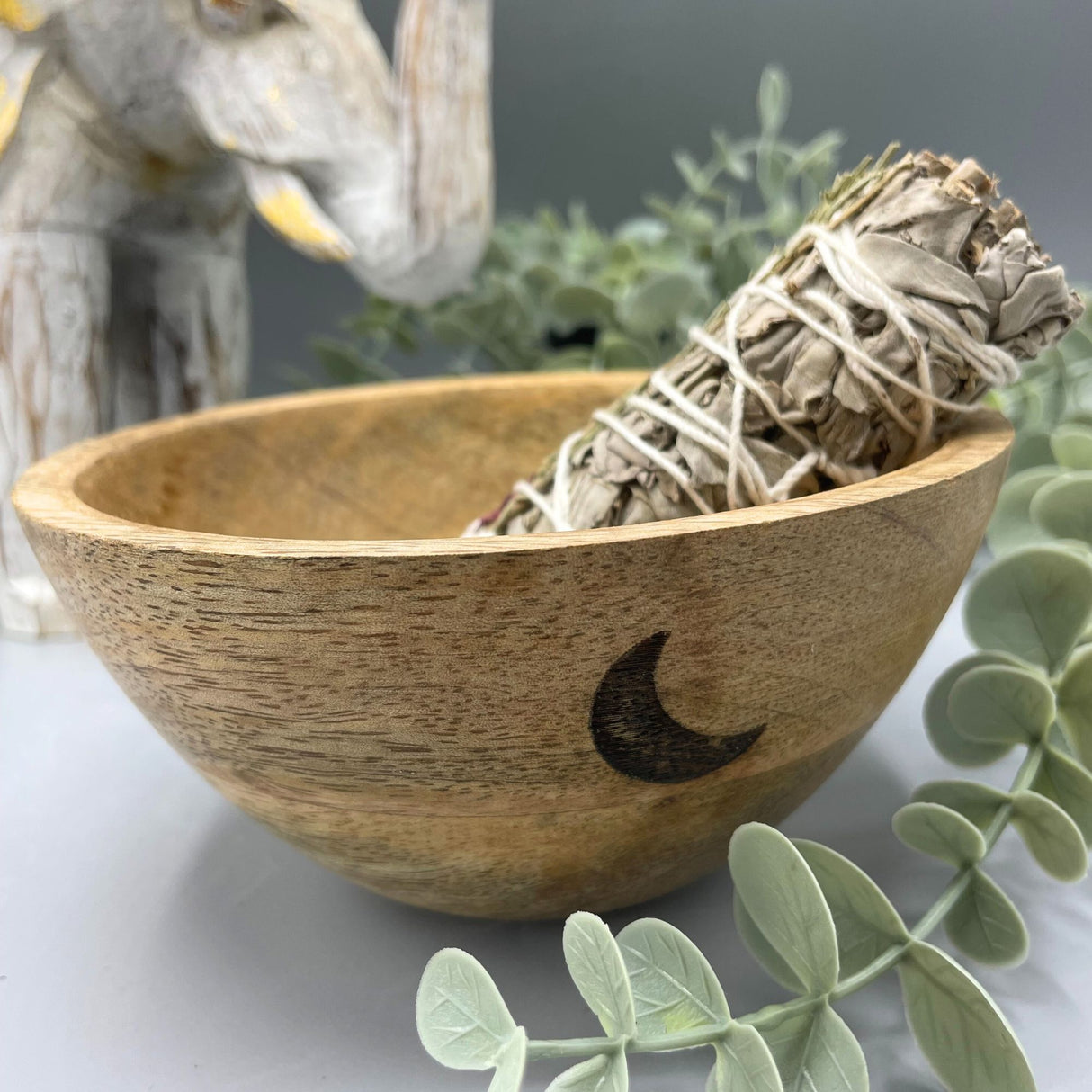 Holz-Räucherschale Drei Monde Altar 13x7cm