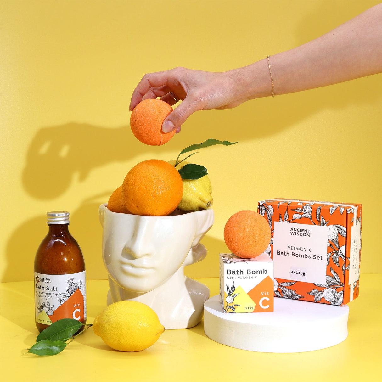 Bombes de Bain Vitamine C Aromathérapie Set de 4