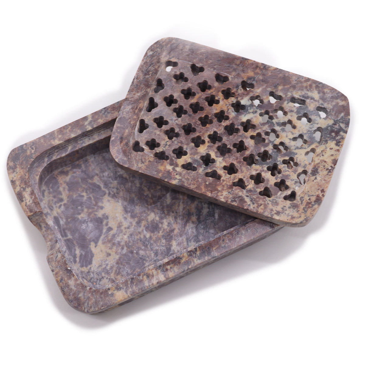 Soapstone Soap Dish Drainer 11X8Cm Classic Square