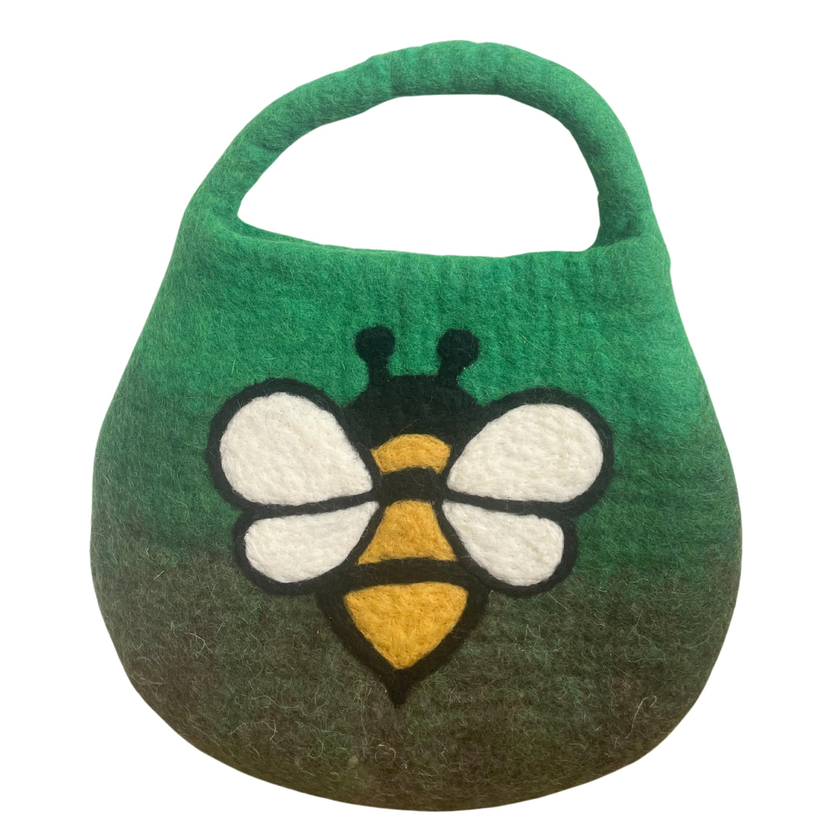Wasserfilztasche Biene – Ein Henkel mit Magnet – Garten-Grün