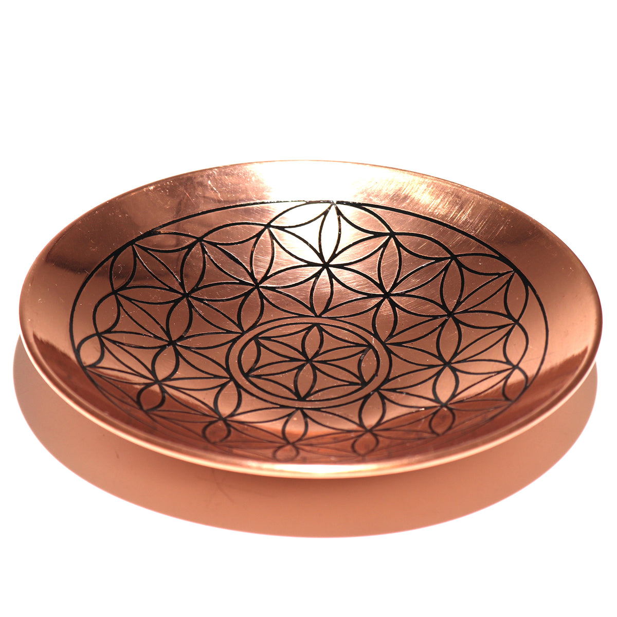 Incense Smudge Plate Copper Flower of Life