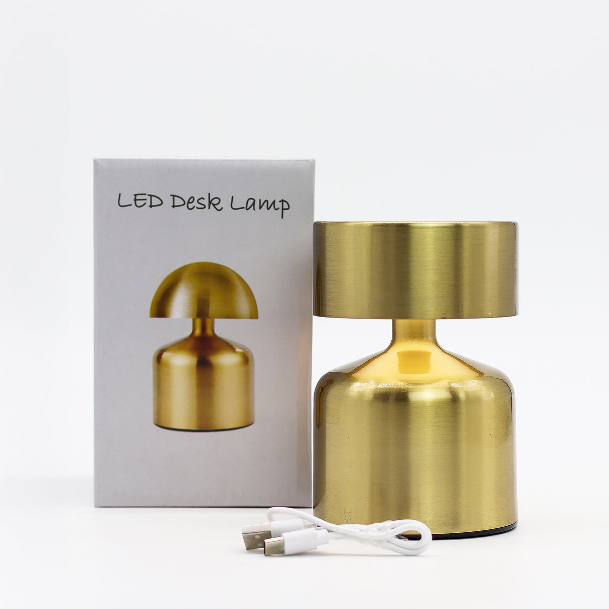 Bronze Mushroom Touch Table Lamp, USB-C Rechargeable