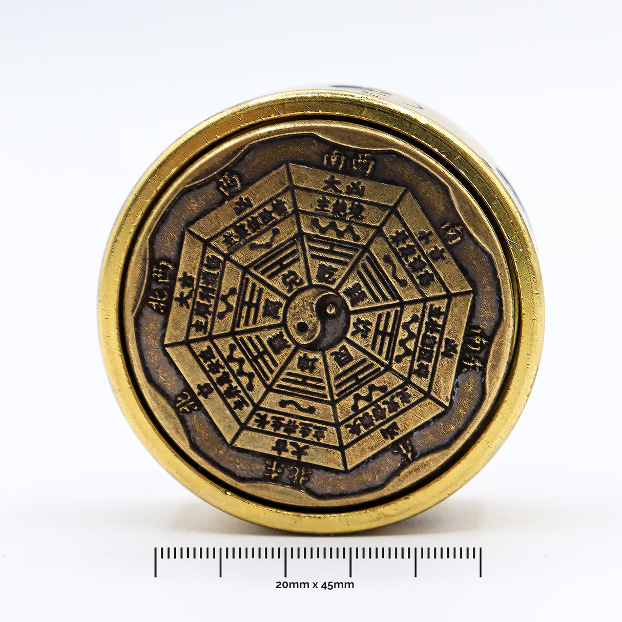 Boîte à bibelots Feng Shui Bagua Yin Yang en métal