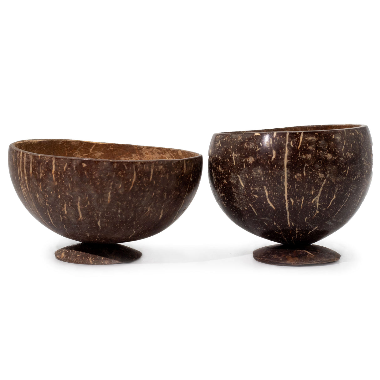 Pequena Taça Artesanal de Casca de Coco com Suporte de Madeira