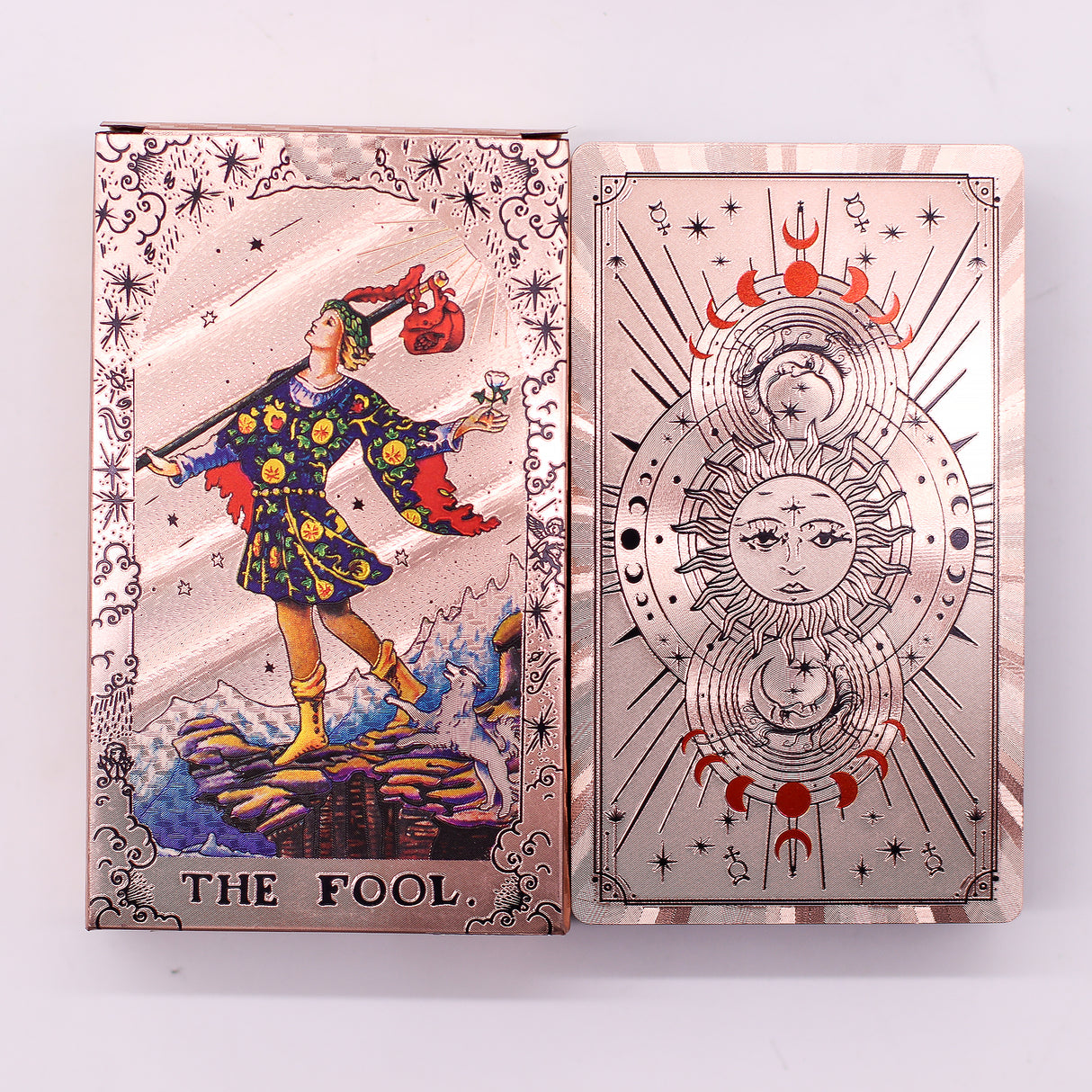Jeu de tarot phases de lune or rose avec guide