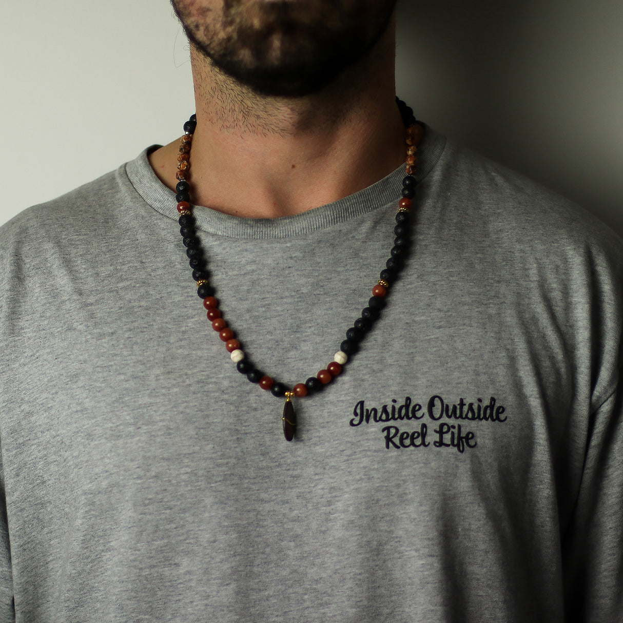 Lava Stone Mala Necklace for Protection