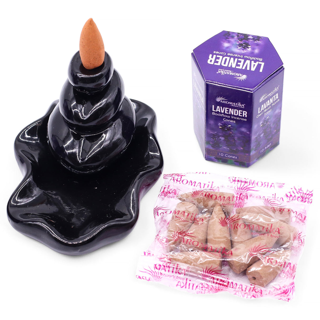Lavendel Backflow Wierookkegels, 10 Stuks Aromatika