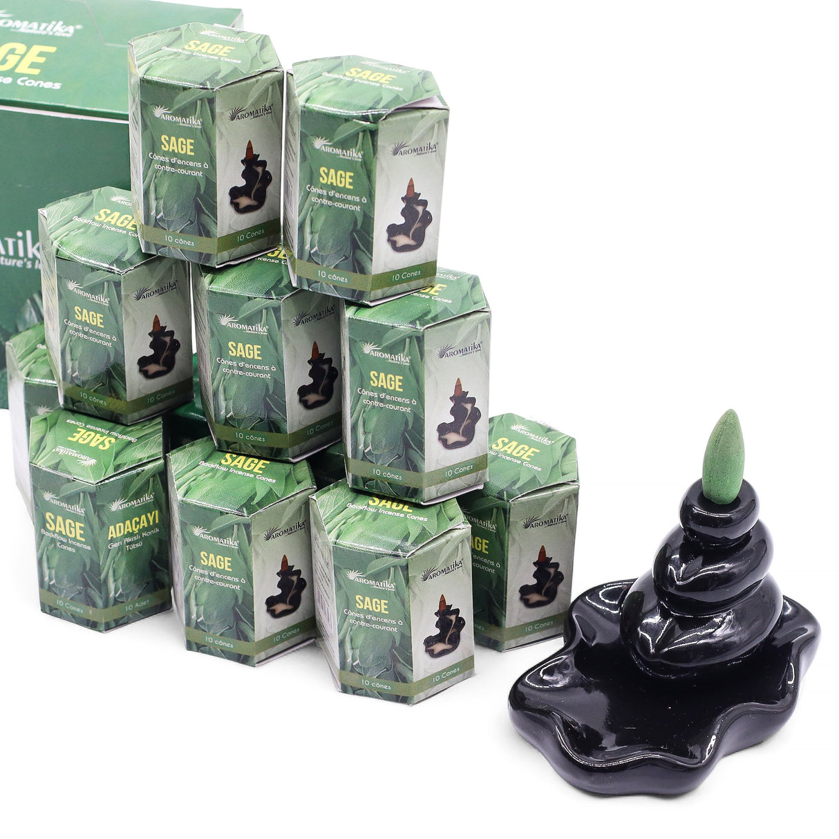 Cones de Incenso Backflow – Masala de Sálvia 10 Unidades