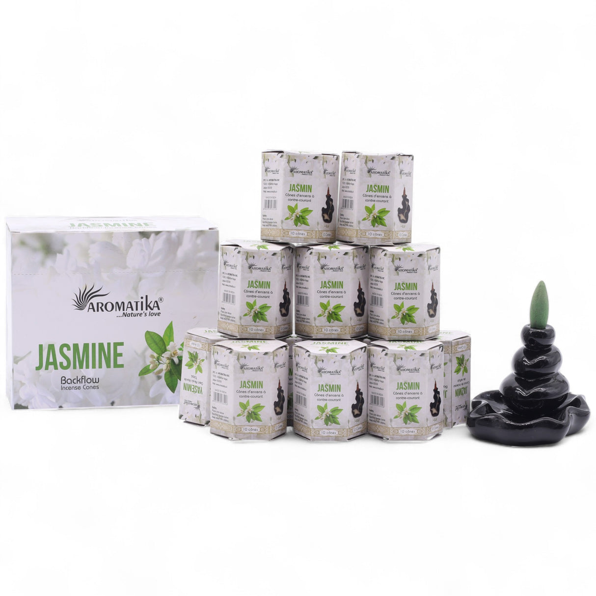 Backflow rökelsekoner Jasmin 10-pack