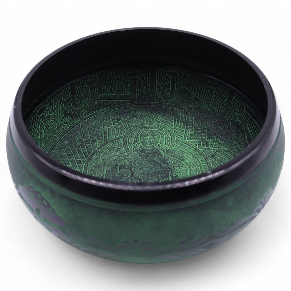 23cm Moss Green Tibetan Singing Bowl, Extra Loud