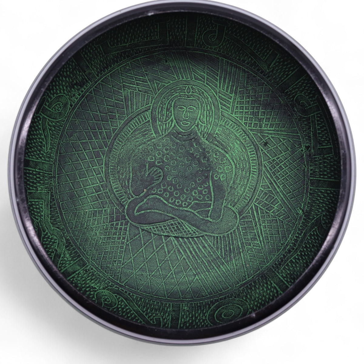 23cm Moss Green Tibetan Singing Bowl, Extra Loud