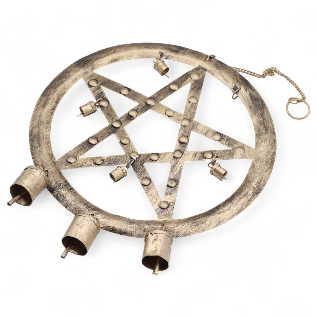 Indian Metal Star Cowbell Wind Chime 25x49cm