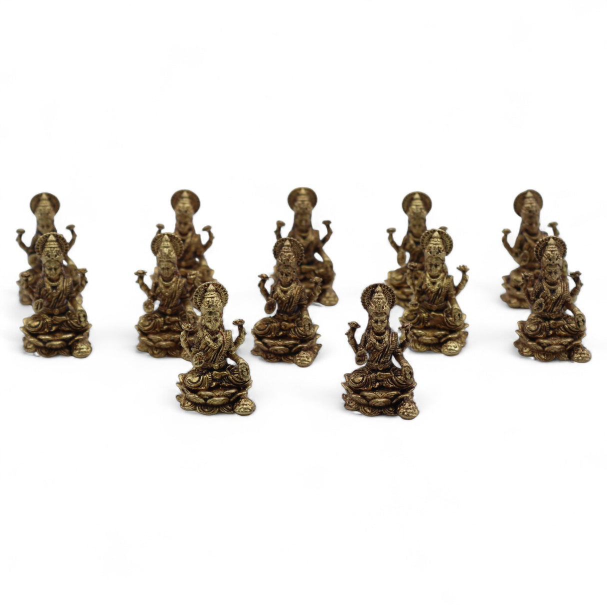 Antiek Messing Godin Lakshmi Laxmi Miniatuur Beeldje 30mm