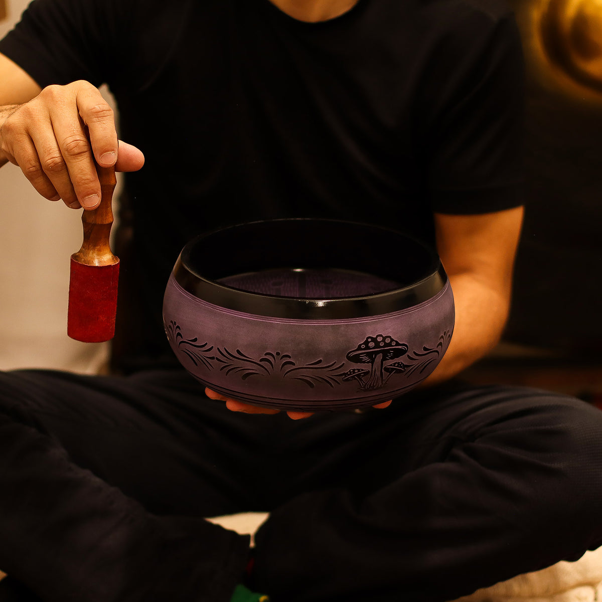 Extra Loud Purple Mushroom Meditation Singing Bowl 23cm