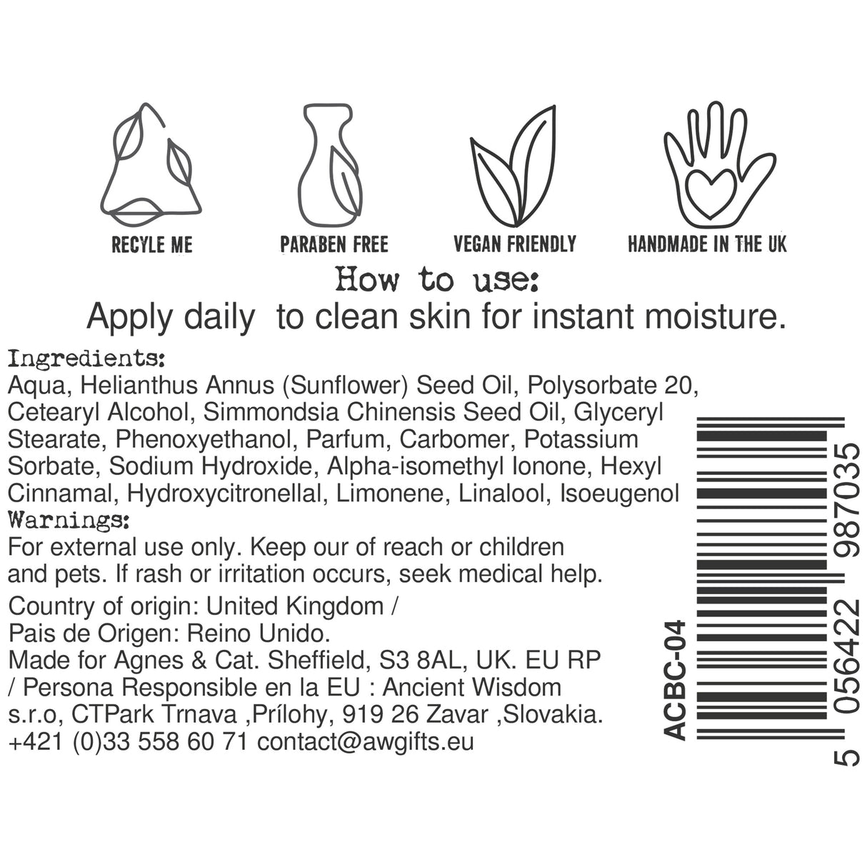 Crema Mani e Corpo Idratante Moroccan Roll 300ml