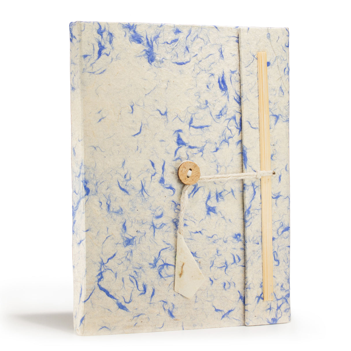 Carnet handmade A5 din hârtie Lokta cu semn de carte albastru