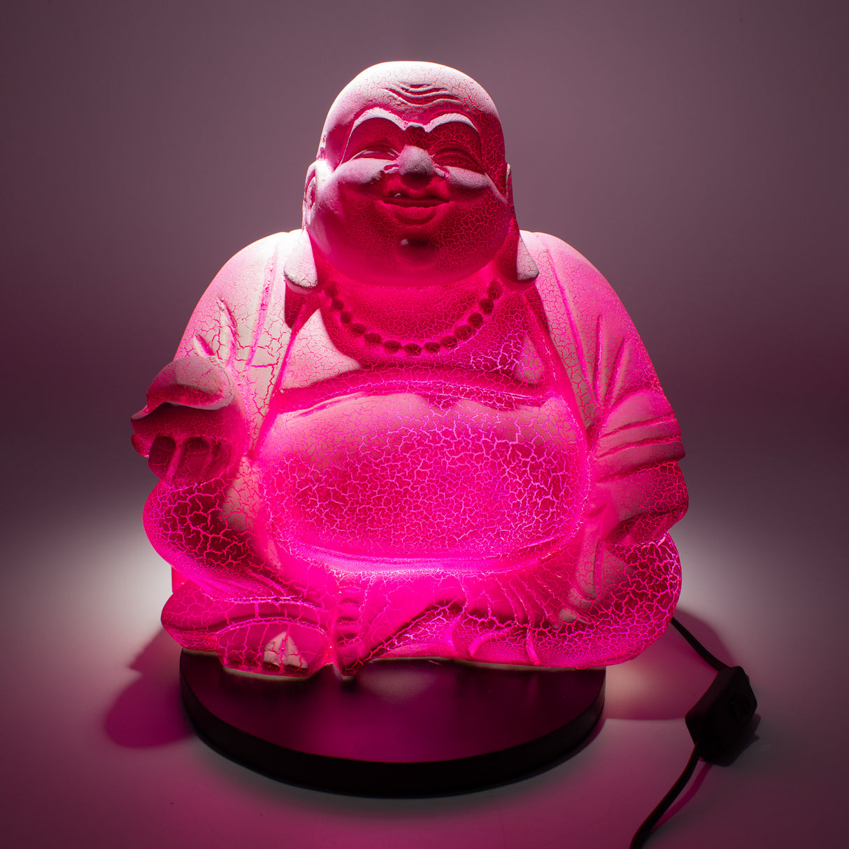 Lampe Bouddha Rieur Fruit du Dragon - Socle Rond