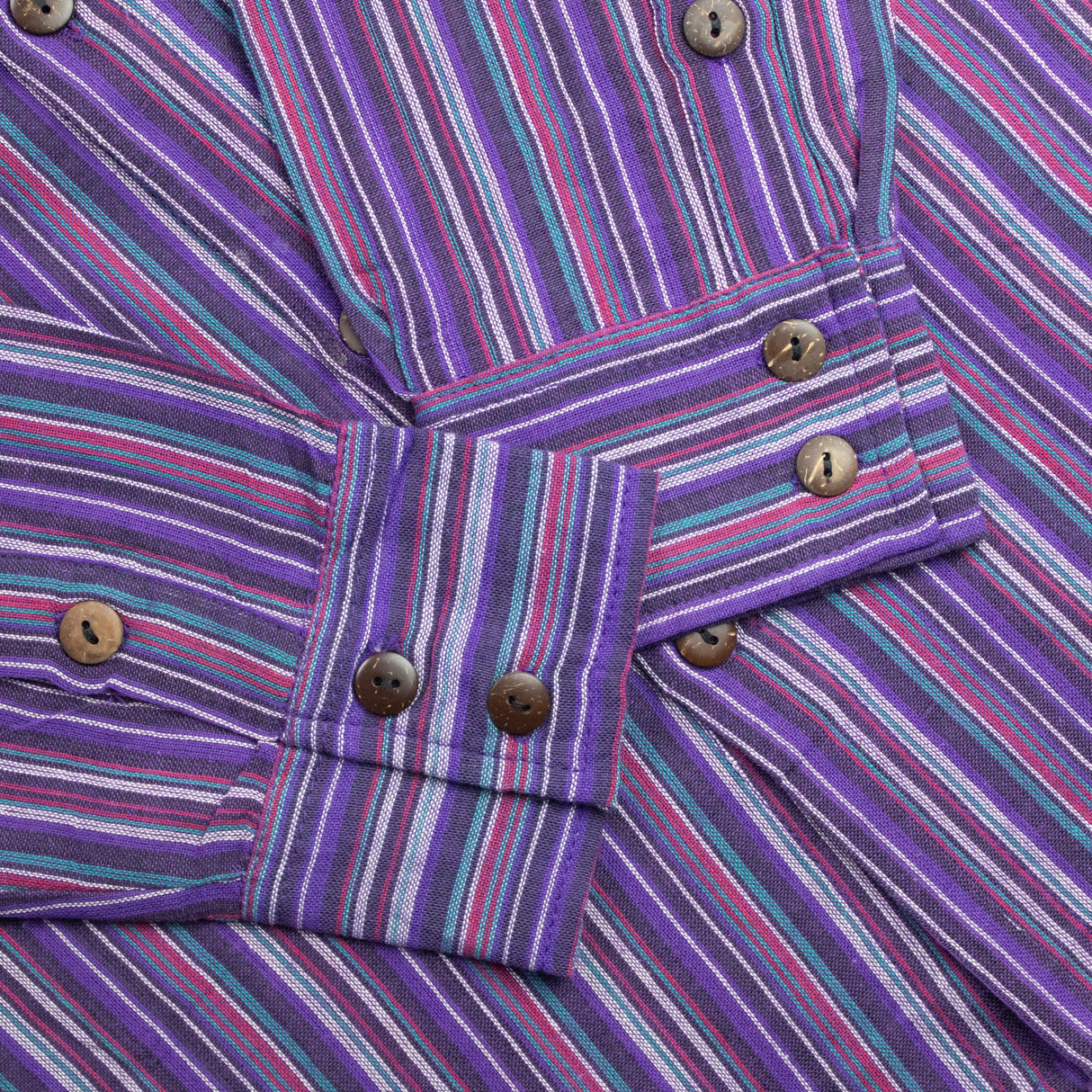 Nomad Sari Grandad-skjorte - Sort Lilla - Medium