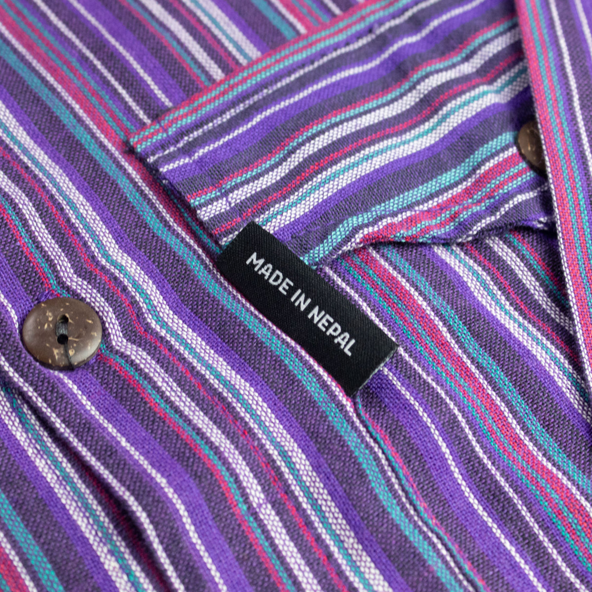 Nomad Sari Grandad-skjorte - Sort Lilla - Medium