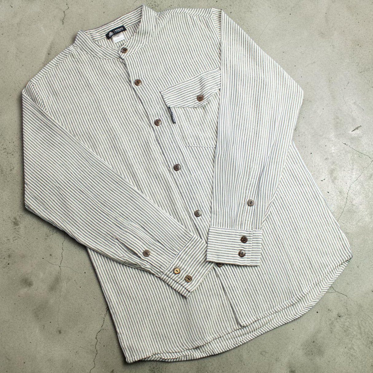 Camisa Grandad Nomad Sari - Piedra Gris - Mediana