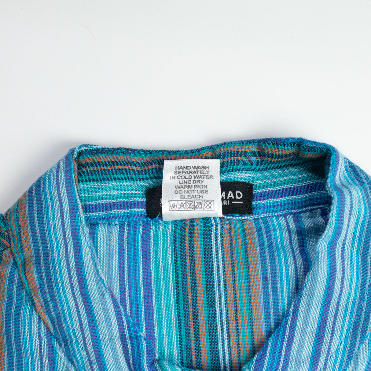 Nomad Sari Grandad-Hemd – Türkis – Größe Large